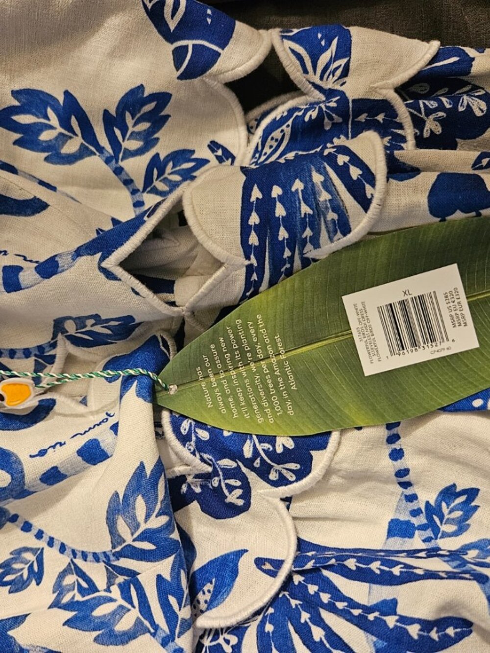 NWT Off-White Flowerful Birds Lenzing™ Ecovero™ Euroflax™ Midi Dress - Picture 10 of 10